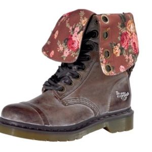 Doc Martens Air Wair Triumph Brown Floral Boots